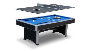 Hathaway Maverick II 7-Ft. Pool Table with Table Tennis Top | Black with Blue Felt | BG50390