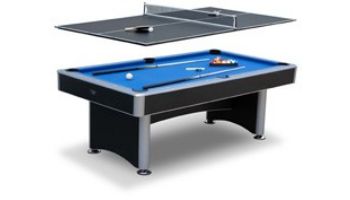 Hathaway Maverick II 7-Ft. Pool Table with Table Tennis Top | Black with Blue Felt | BG50390