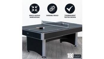 Hathaway Maverick II 7-Ft. Pool Table with Table Tennis Top | Black with Blue Felt | BG50390