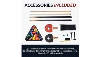 Hathaway Maverick II 7-Ft. Pool Table with Table Tennis Top | Black with Blue Felt | BG50390