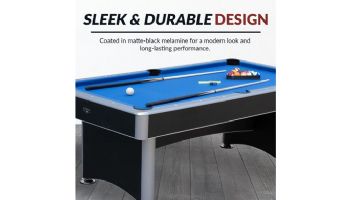 Hathaway Maverick II 7-Ft. Pool Table with Table Tennis Top | Black with Blue Felt | BG50390