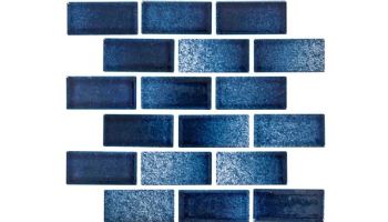 National Pool Tile Blended Brick 1x2 Series | Blue Mix | MASBBM1