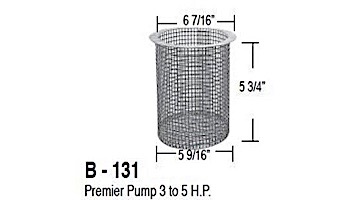 Aladdin Basket for Premier Pump 3 to 5 H.P. | B-131