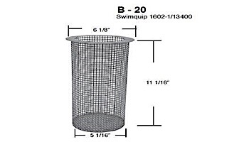 Aladdin Swimquip 1602-1/13400 Skimmer Basket | Powder Coated Metal | B-20