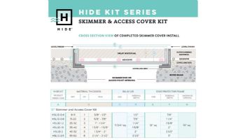 Hide 12" Pool Deck Skimmer Lid Kit | 5/8" x 7/8" | HSL12-0.8