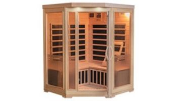 HeatWave Sonoma 3-Person Hemlock Infrared Corner Sauna with 7 Carbon Heaters | SA7019