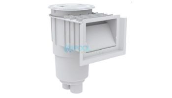 AquaStar FlowStar 7 Degree Vinyl-Fiberglass Skimmer, Basket, Lid and Adjustable Collar for Fiberglass | Without Float | White | SKR35101