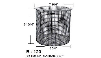 Aladdin Basket for Sta Rite No. C-108-34SS-8_quot; | B-120