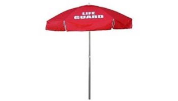 Kemp USA 7.5' Lifeguard Heavy-Duty Beach Umbrella with Aluminum Pole | Red | 12-001-RED/GRD