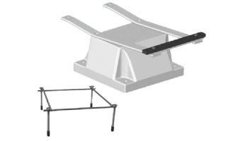 Global Pool Products 4 Bolt Base with Jig for 6' or 8' Diving Boards | 14" Pattern | White | GPP-DB-4B14-W