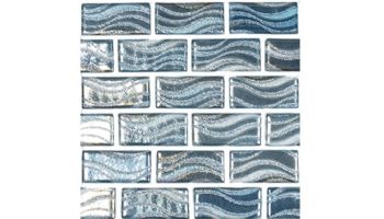 National Pool Tile Glacier Bay 1x2 Glass Tile | Ocean Blend | GLC-OCEAN1X2