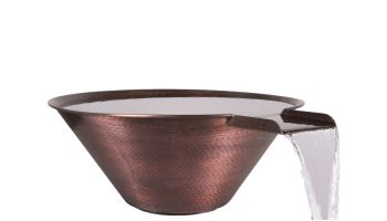 The Outdoor Plus 30" Round Cazo Water Bowl | Hammered Patina Copper | OPT-R30CPWO