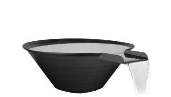 The Outdoor Plus 30" Round Cazo Water Bowl | Powder-Coated Metal | Black | OPT-R30PCWO-BLK