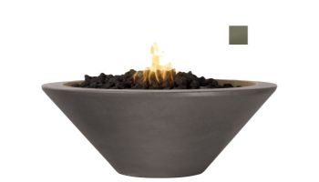 The Outdoor Plus 48" Round Cazo Fire Bowl | GFRC Concrete | Low Voltage Electronic Ignition - Liquid Propane | Ash | OPT-48RFOE12V-ASH-LP