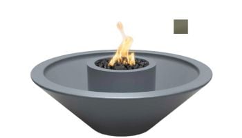 The Outdoor Plus 48" Round Cazo 360 Degree Spill Fire & Water Bowl | GFRC Concrete | Low Voltage Electronic Ignition - Natural Gas | Ash | OPT-48CZFW360E12V-ASH-NG
