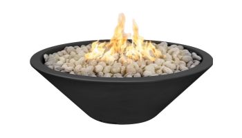 The Outdoor Plus 48" Round Cazo Fire Pit | Powder Coated Metal | Narrow Ledge | Match Lit - Natural Gas | Black | OPT-CZNLPC48-BLK-NG