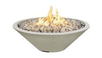 The Outdoor Plus 48" Round Cazo Fire Pit | GFRC Concrete | Match Lit with Flame Sense - Liquid Propane | Ash | OPT-CZ48FSML-ASH-LP