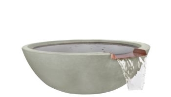 The Outdoor Plus 33" Round Sedona Water Bowl | GFRC Concrete | Ash | OPT-33RWO-ASH