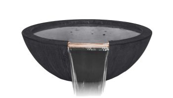 The Outdoor Plus 27" Round Sedona Water Bowl | GFRC Wood Grain | Ebony | OPT-27RWGWO-EBN