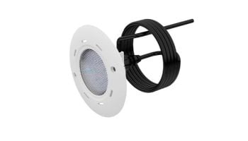 AquaStar Lite Star Adjustable Angle Blue LED Pool and Spa Light with Retrofit Adapter Kit for Blue Square Spectrum 360 Light Niches | 12V 9W | White Face Plate | LS101-S360-BLUE