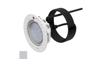 AquaStar Lite Star Adjustable Angle RGB + White LED Pool and Spa Light with Retrofit Adapter Kit for Small Light Niches | 12V 17W | Light Gray Face Plate | LS103-SN-MULTI
