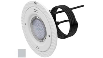 AquaStar Lite Star 20-Degree Adjustable Angle White LED Pool and Spa Light with Retrofit Adapter Kit for 8" SwimQuip Niches | 12V 9W | Light Gray Face Plate | LS103-SR-WHITE