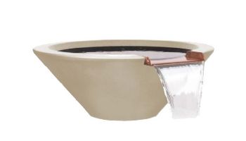 The Outdoor Plus 31" Round Cazo Water Bowl | GFRC Concrete | Vanilla | OPT-31RWO-VAN