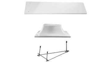 Global Pool Products 8' GX Diving Board 3 Bolt Base with Jig | White | GPP-DB-GX8-W-C