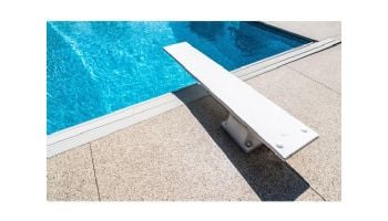 Global Pool Products 8' GX Diving Board 4 Bolt 12" Base with Jig and Spring Kit | White | GPP-DB-GX8-W-4B12-C