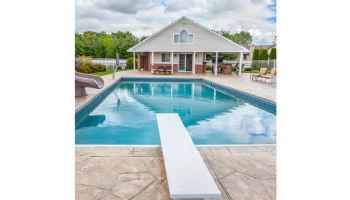 Global Pool Products 8' GX Diving Board 4 Bolt 12" Base with Jig and Spring Kit | White | GPP-DB-GX8-W-4B12-C