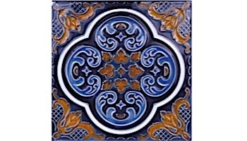 National Pool Tile Casablanca 6x6 Deco Series | Cobalt Rust | CAS200