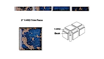 National Pool Tile Discovery Field 3x3 Trim | Terra Blue | DSF10N .25RD