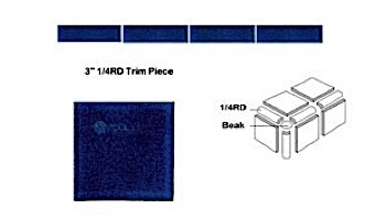 National Pool Tile Discovery Field 3x3 Trim | Terra Blue | DSF10N .25RD