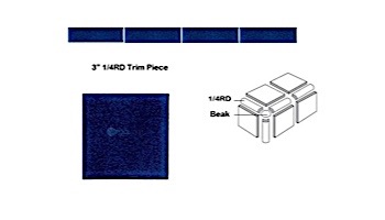 National Pool Tile Discovery Field 3x3 Trim | Cobalt Blue | DSF50N 1/4RD