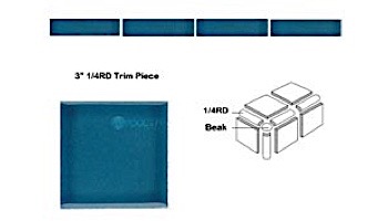 National Pool Tile Discovery Field 3x3 Trim | Terra Blue | DSF10N .25RD