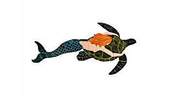 Ceramic Mosaic Mermaid with Turtle | 61" x 29"  | MT48-61