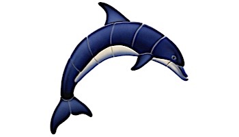 Ceramic Mosaic Blue Dolphin-A with Shadow | 22" x 15" | BD42-21/SH