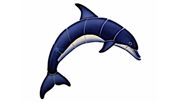 Ceramic Mosaic Blue Dolphin - A 36 inches x 25 inches | BD42-36