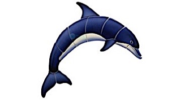 Ceramic Mosaic Blue Dolphin-A with Shadow | 54" x 40" | BD42-52/SH