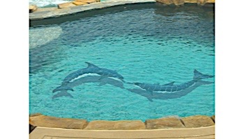 Ceramic Mosaic Blue Dolphin-B | 41" x 18" | BD43-42