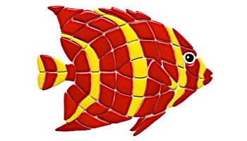 Ceramic Mosaic Red Angel Fish 12 in x 8 in | A56R