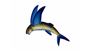 Ceramic Mosaic Flying Fish-A | 12" x 9" | FF45R