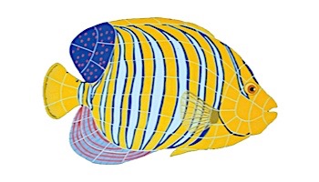 Ceramic Mosaic Angel Fish Blue 12 in x 8 in | A56