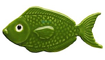 Ceramic Mosaic Green Reef Fish 4 inch | 101GR