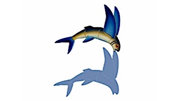 Ceramic Mosaic Flying Fish-A with Shadow | 12" x 14" | FF45/SH