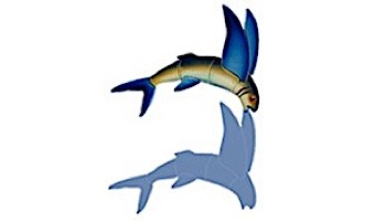 Ceramic Mosaic Flying Fish-A with Shadow | 12" x 14" | FF45/SH