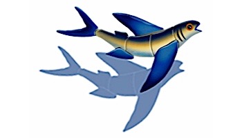 Ceramic Mosaic Flying Fish-B with Shadow | 13" x 10" | FF46/SH
