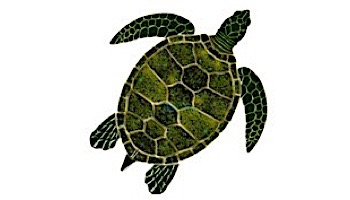 Ceramic Mosaic Green Sea Turtle | 5" x 5" | GT7-5