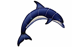 Ceramic Mosaic Blue Dolphin - A 52 inches x 36 inches | BD42-52