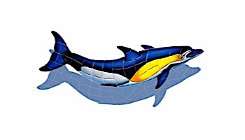 Ceramic Mosaic Common Dolphin-B with Shadow | 52" x 25" | D2-52/SH